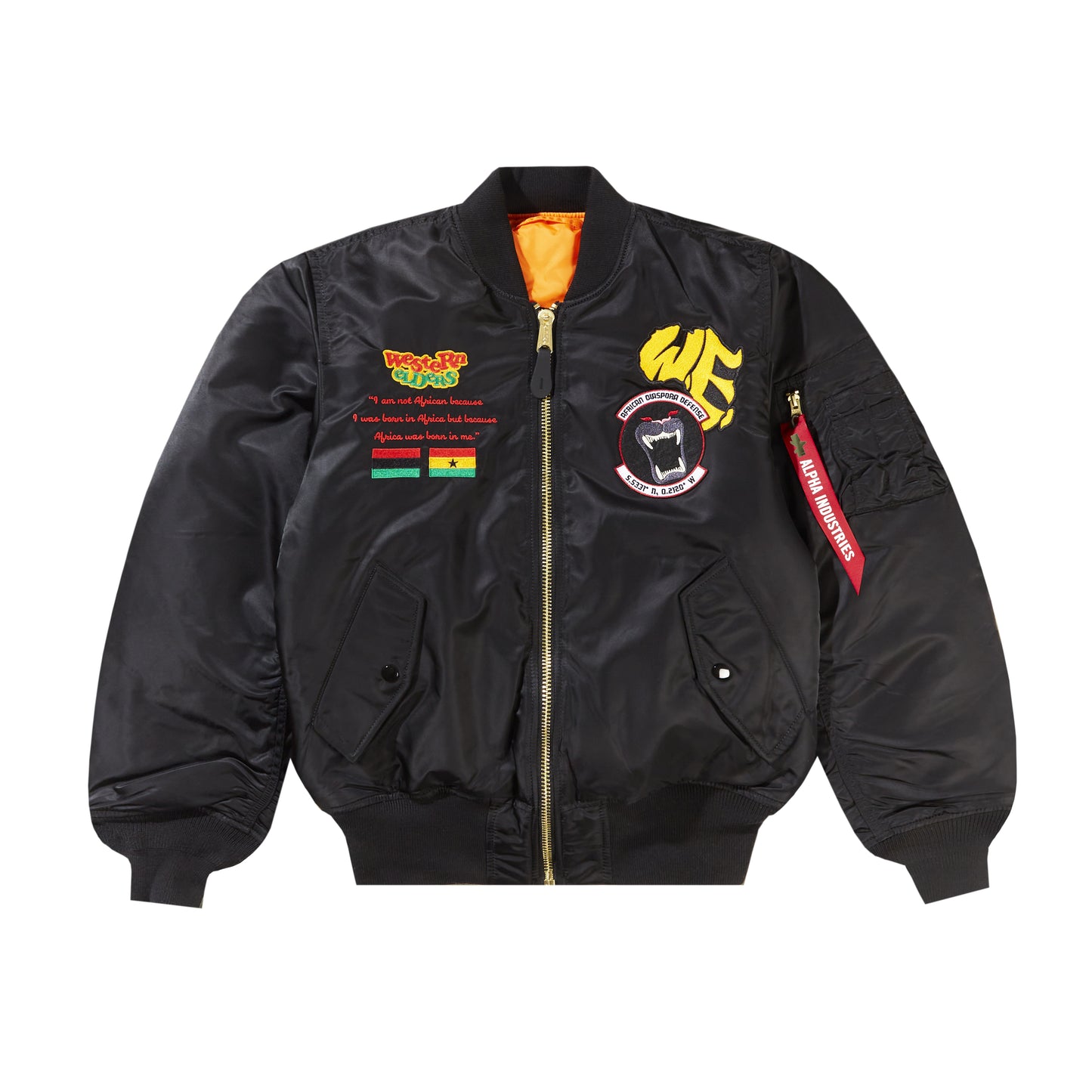 African Diaspora Defense MA-1 Bomber- Black