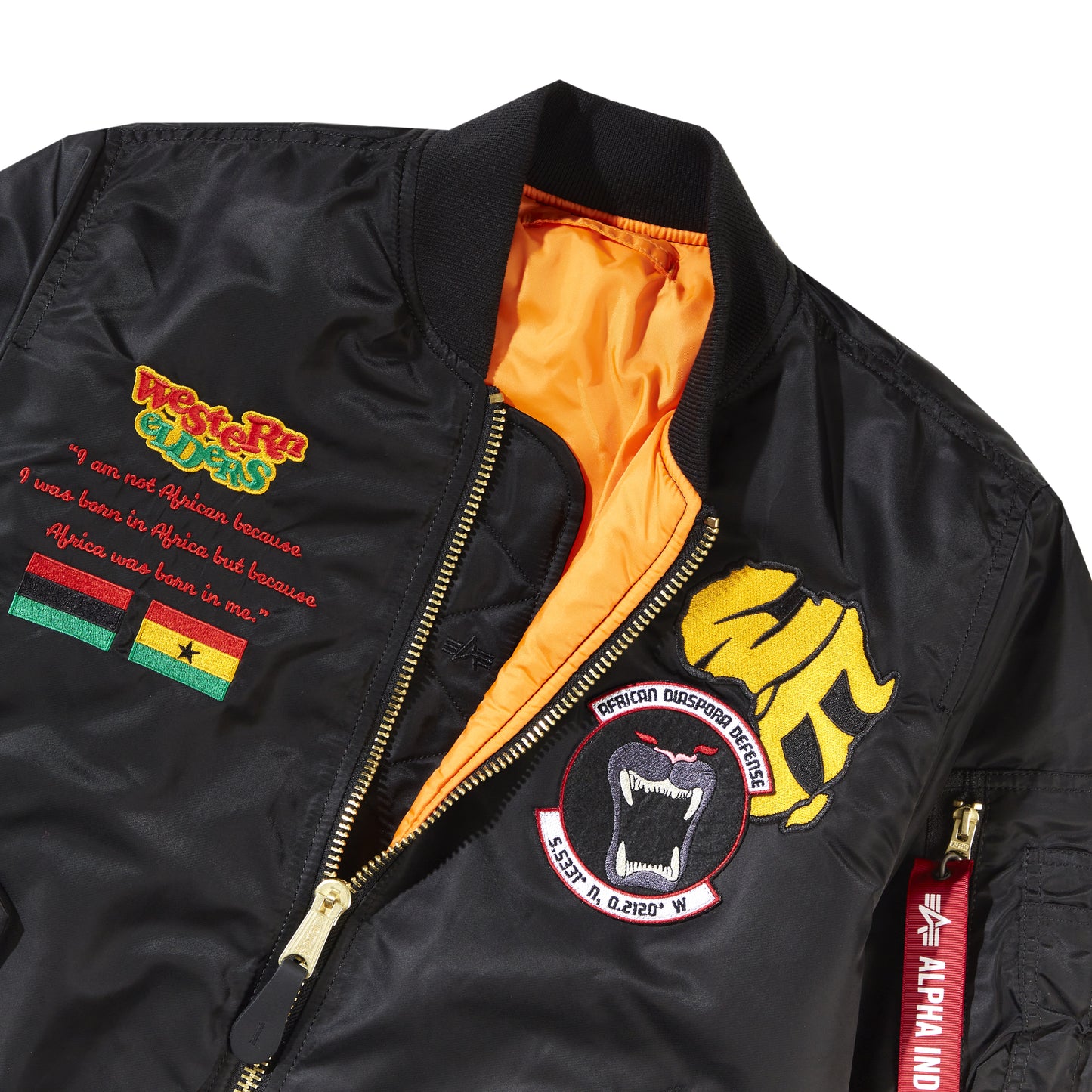 African Diaspora Defense MA-1 Bomber- Black